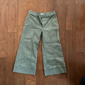 Stylish Green Wide-Leg Women's Pants